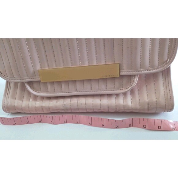 Ted Baker London Handbag Purse Patent Leather Quilted Tote Baby Pink Feminine - Picture 6 of 16